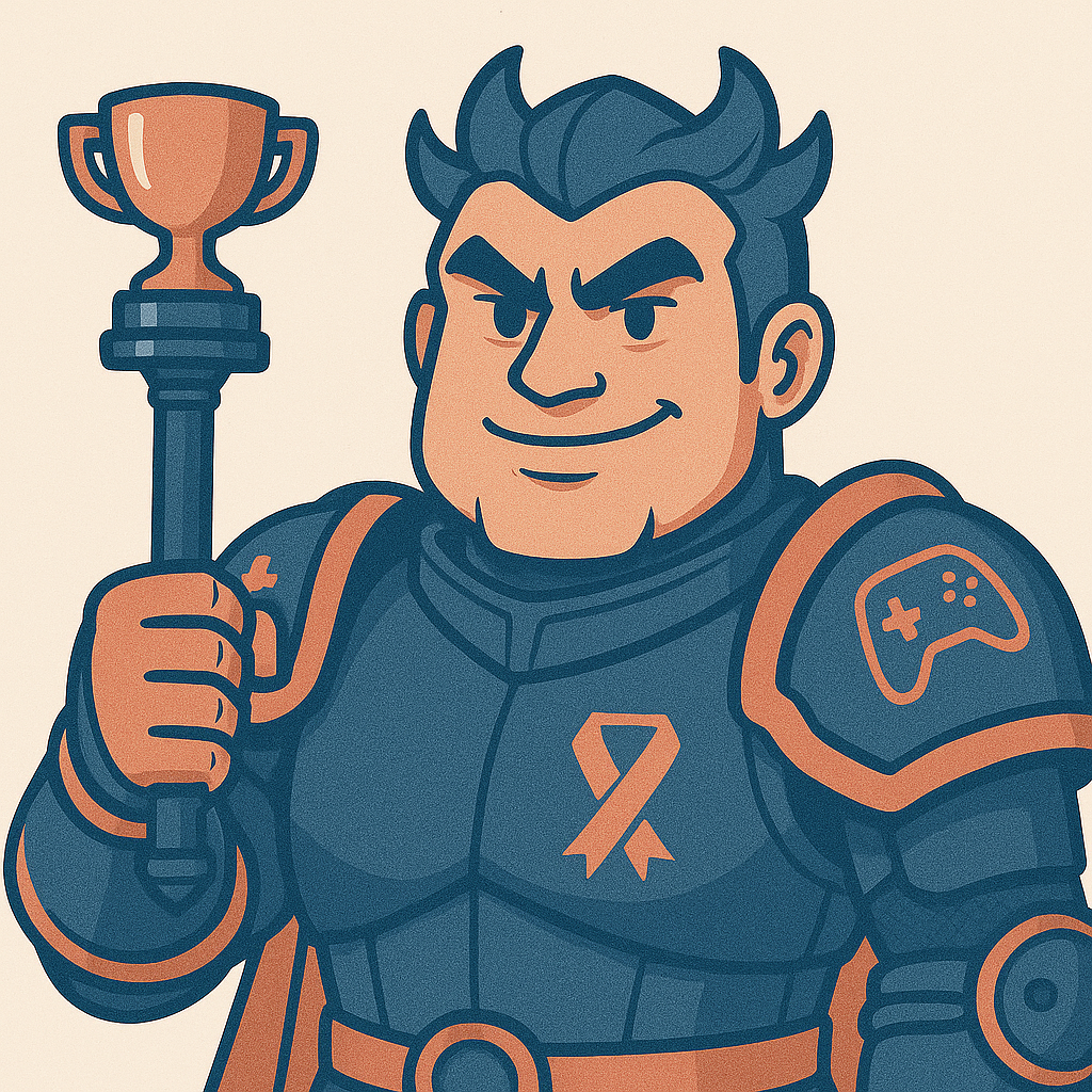 LeadGame - Boss final du jeu Le portrait d'un homme en armure sans casque tenant en main droite un sceptre dans un style bande dessiné